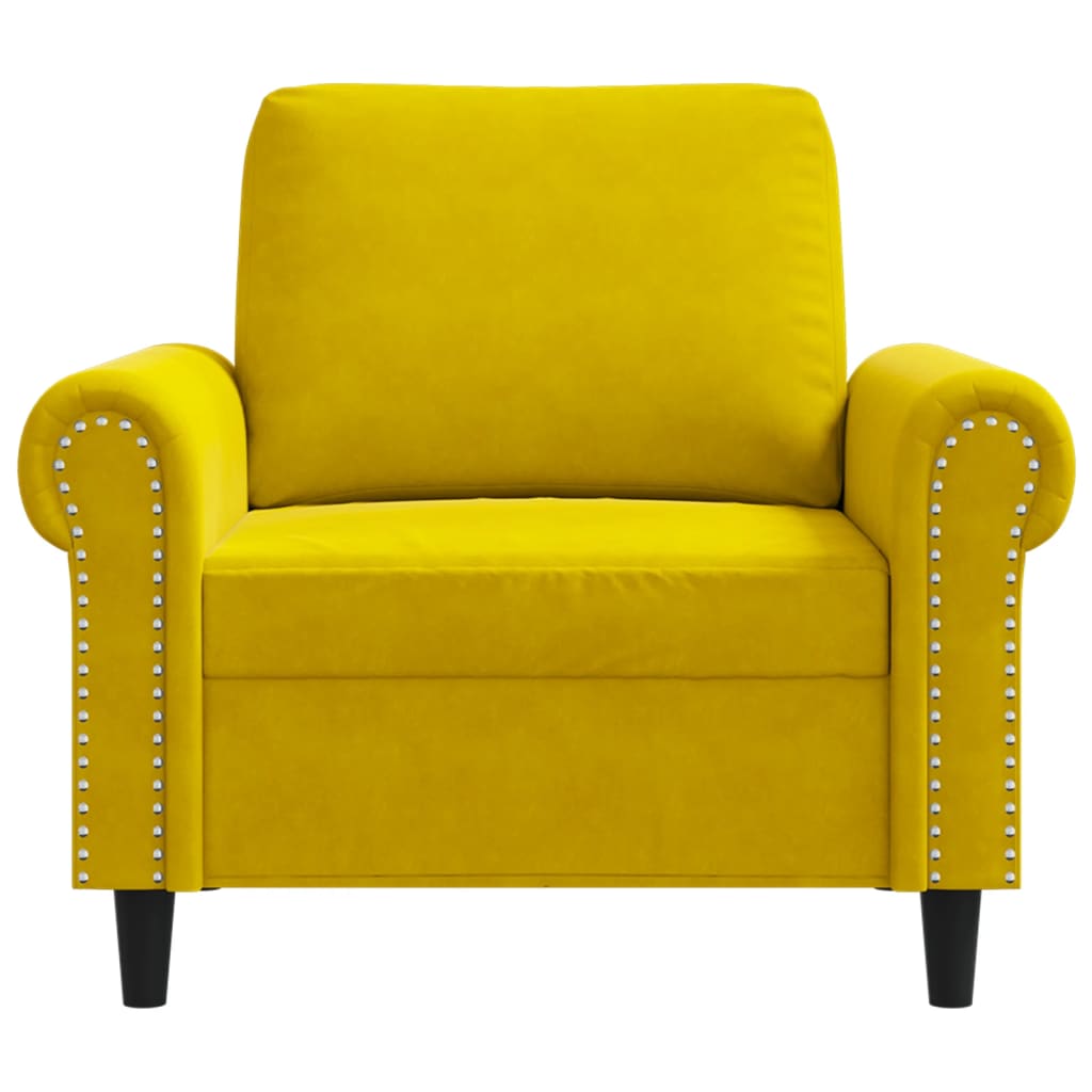 Fauteuil Jaune 60 cm Velours - XIOS