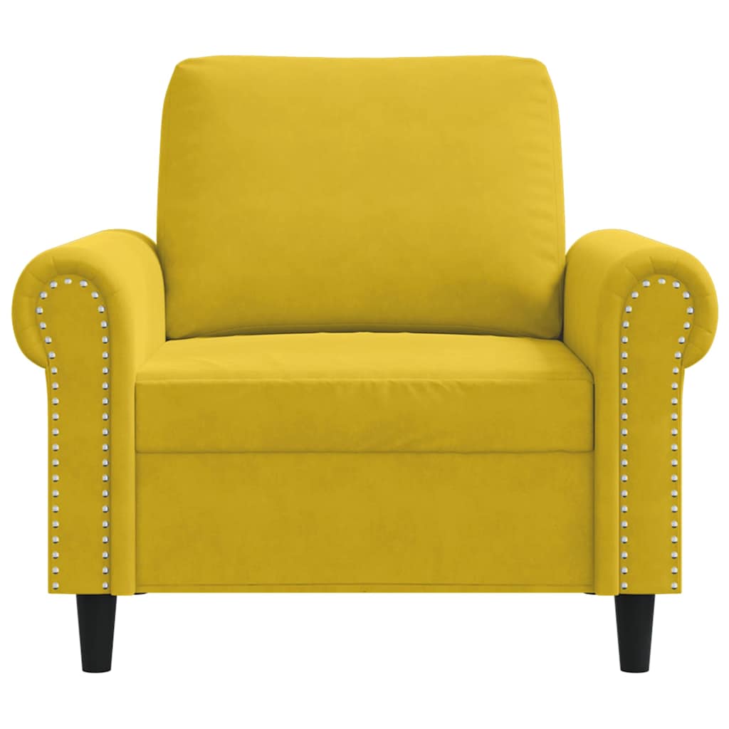 Fauteuil Jaune 60 cm Velours