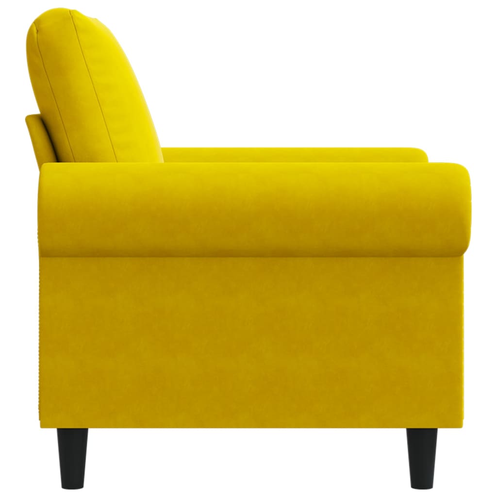 Fauteuil Jaune 60 cm Velours - XIOS