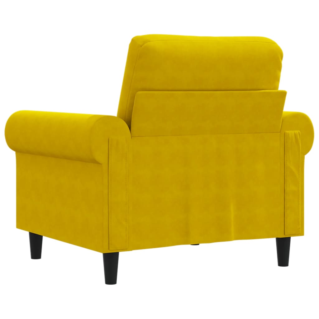 Fauteuil Jaune 60 cm Velours - XIOS