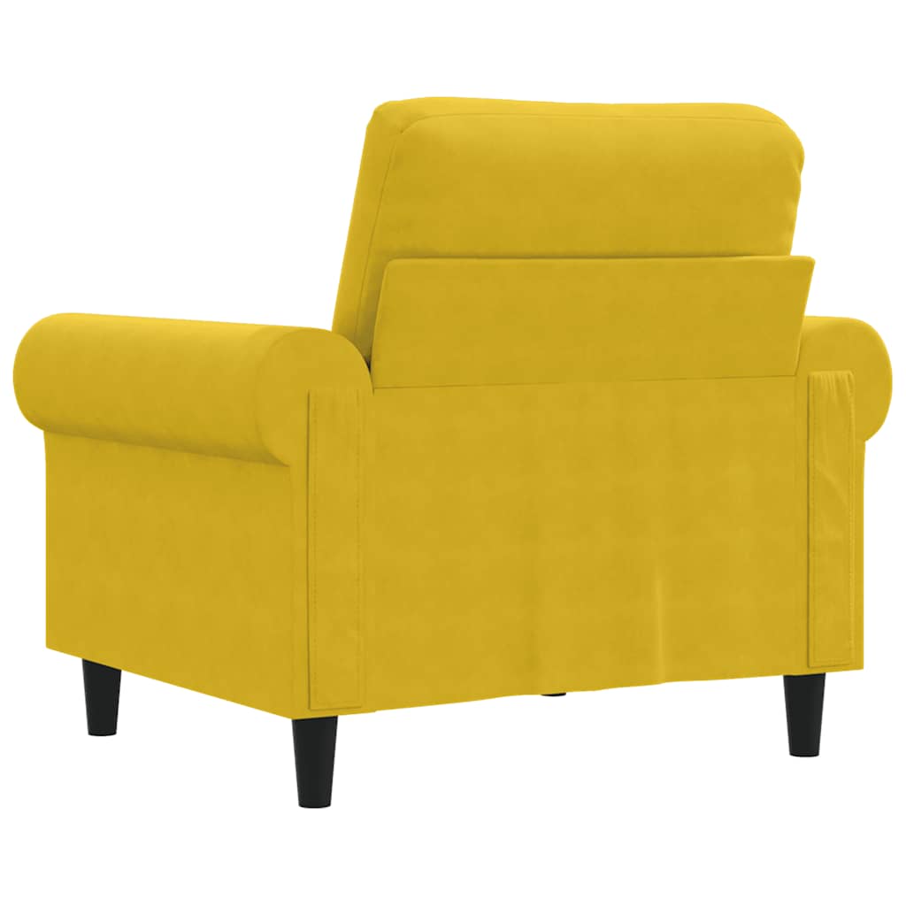 Fauteuil Jaune 60 cm Velours