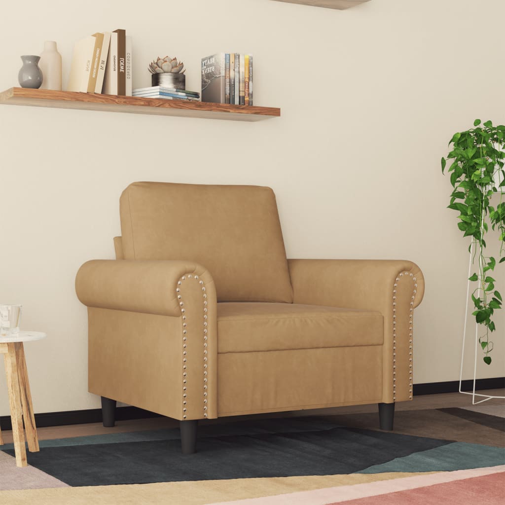 Fauteuil Marron 60 cm Velours - XIOS