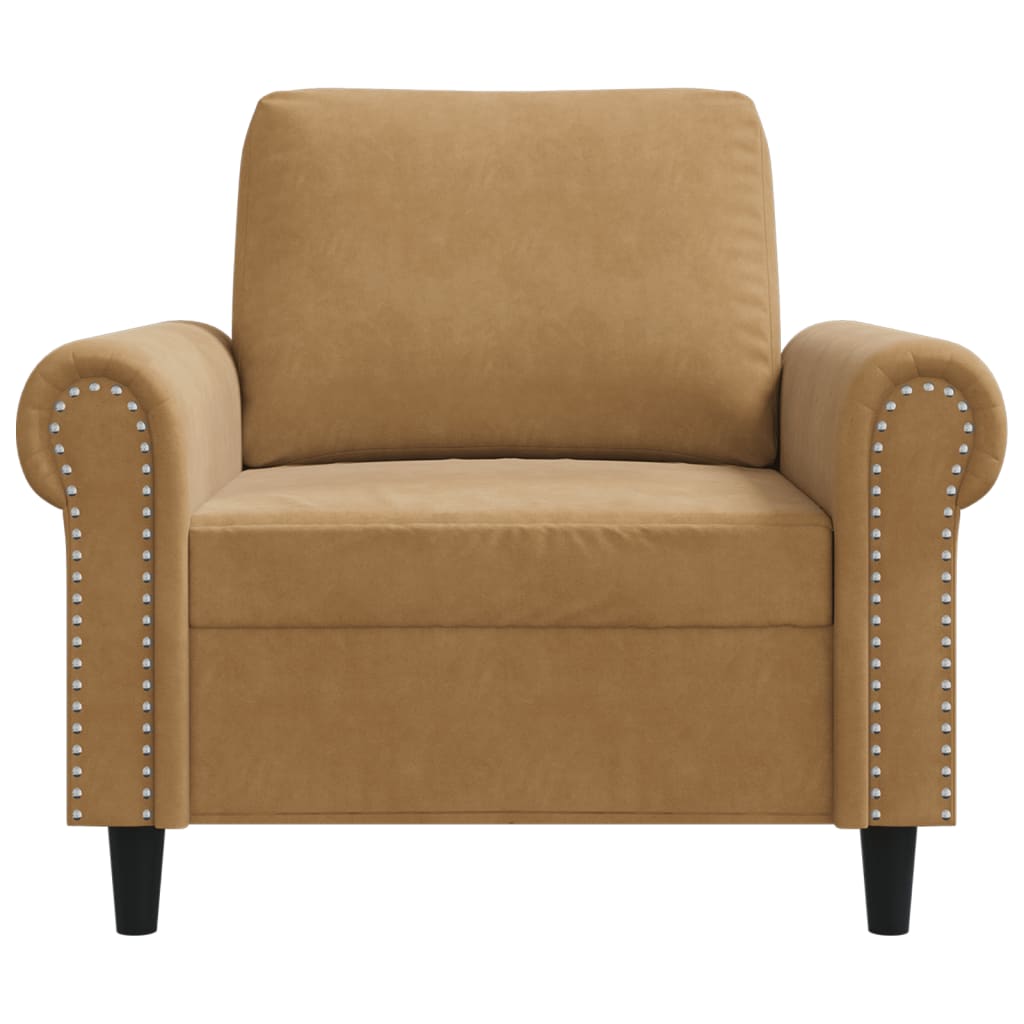 Fauteuil Marron 60 cm Velours - XIOS