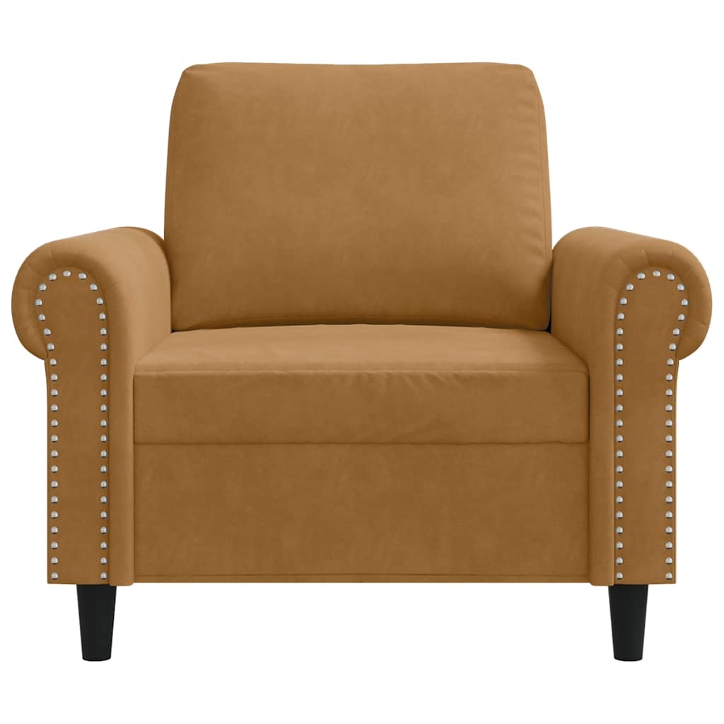 Fauteuil Marron 60 cm Velours
