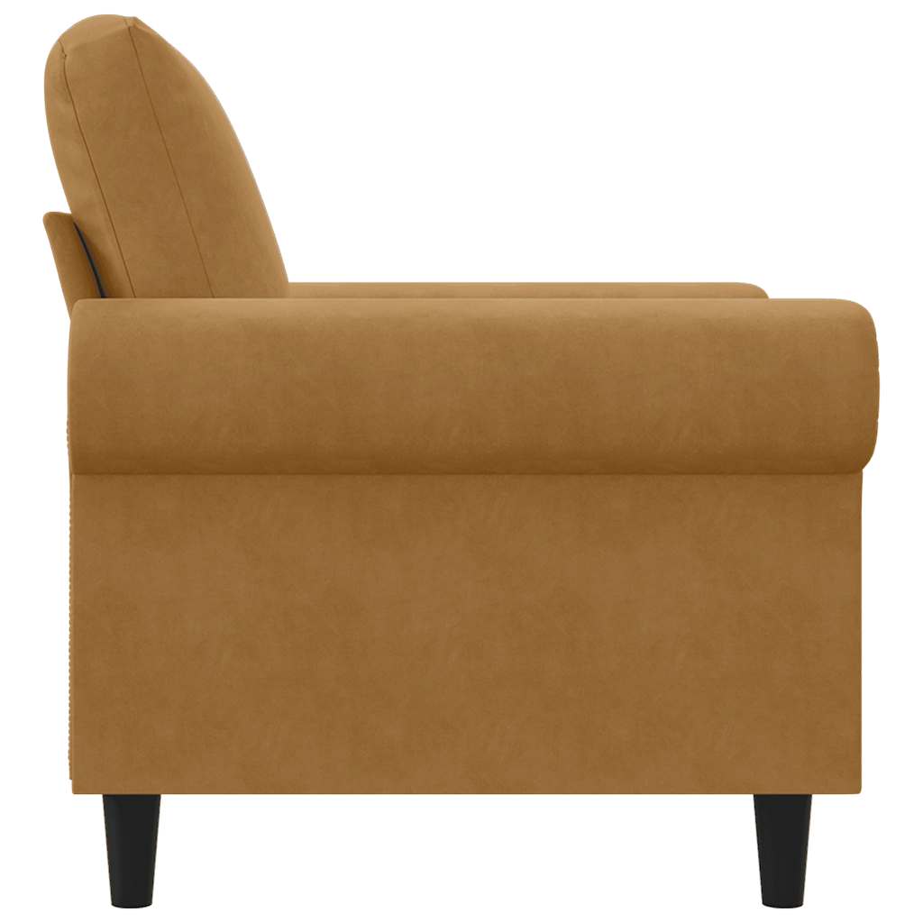 Fauteuil Marron 60 cm Velours