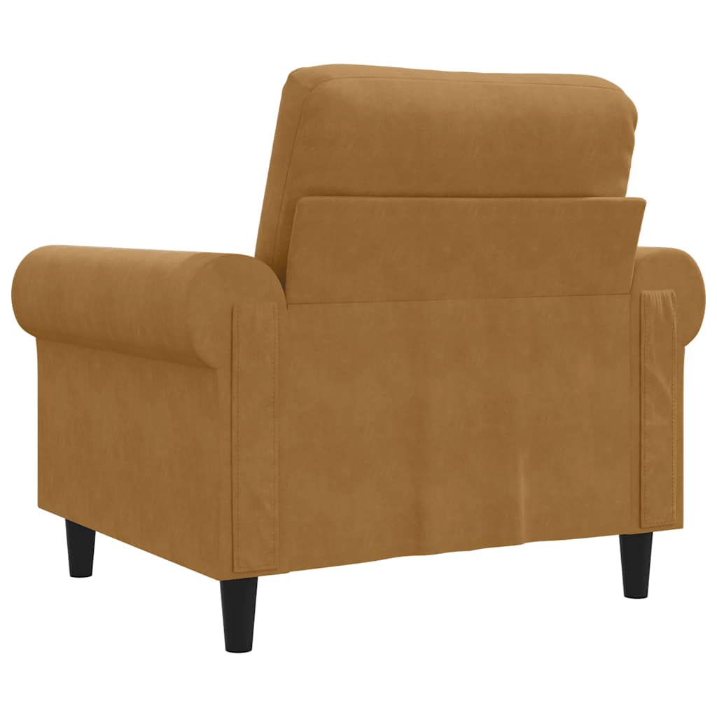 Fauteuil Marron 60 cm Velours