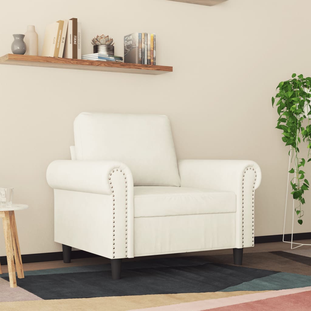 Fauteuil Crème 60 cm Velours - XIOS