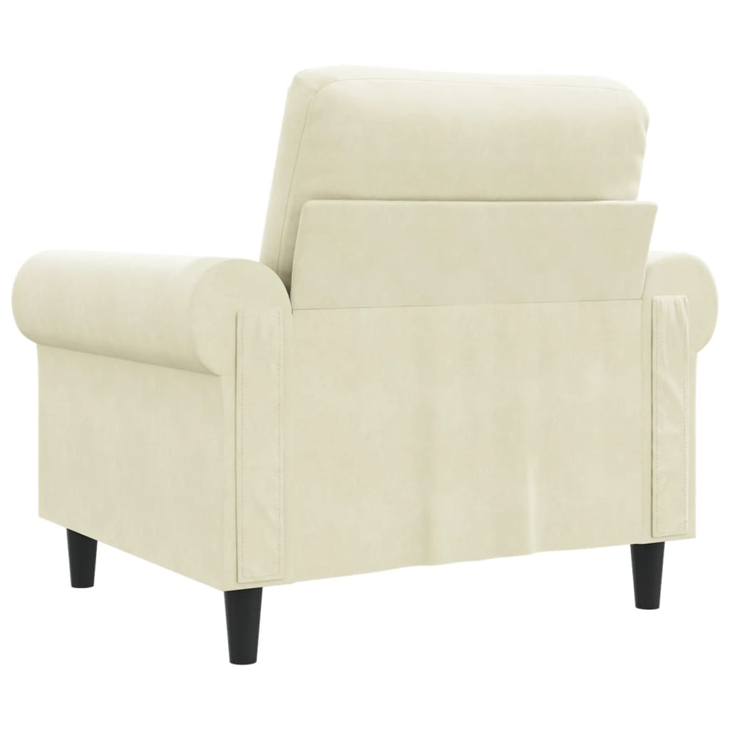 Fauteuil Crème 60 cm Velours - XIOS