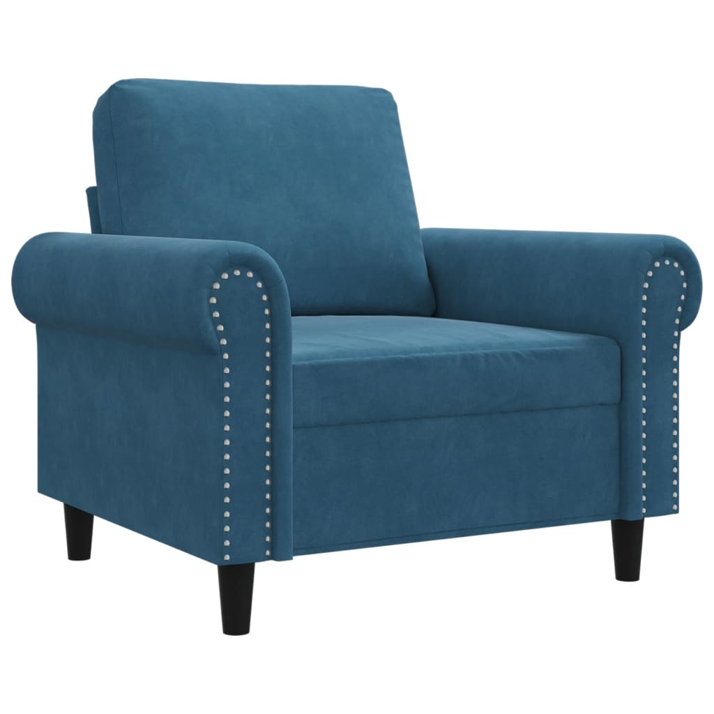 Fauteuil Bleu 60 cm Velours - XIOS