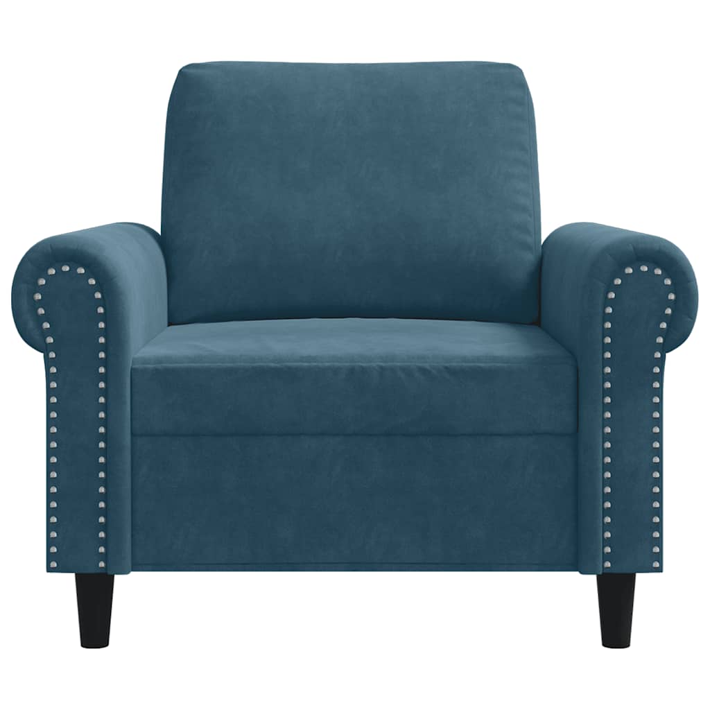 Fauteuil Bleu 60 cm Velours