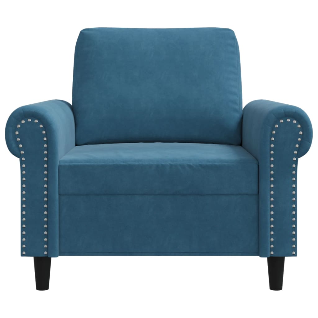 Fauteuil Bleu 60 cm Velours - XIOS