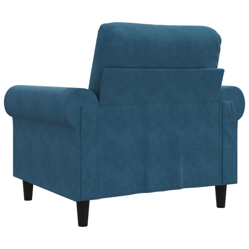 Fauteuil Bleu 60 cm Velours - XIOS