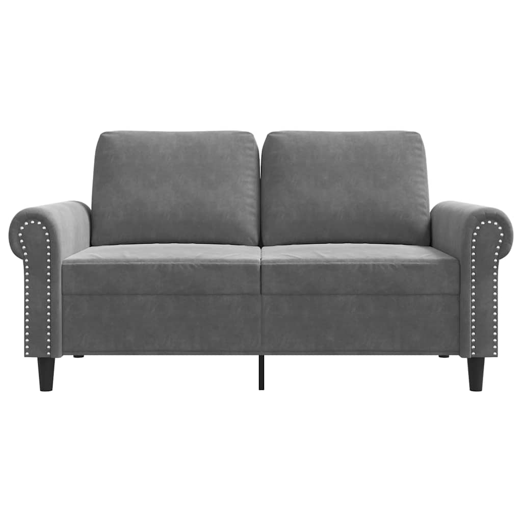 Canapé à 2 places Gris foncé 120 cm Velours - XIOS