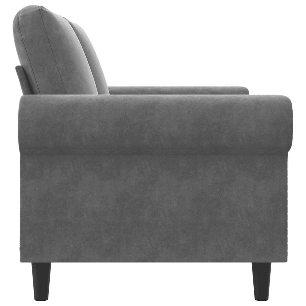 Canapé à 2 places Gris foncé 120 cm Velours - XIOS