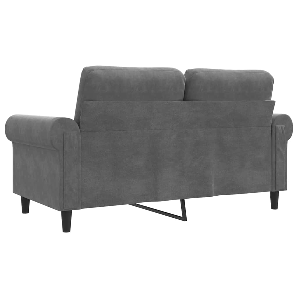 Canapé à 2 places Gris foncé 120 cm Velours - XIOS