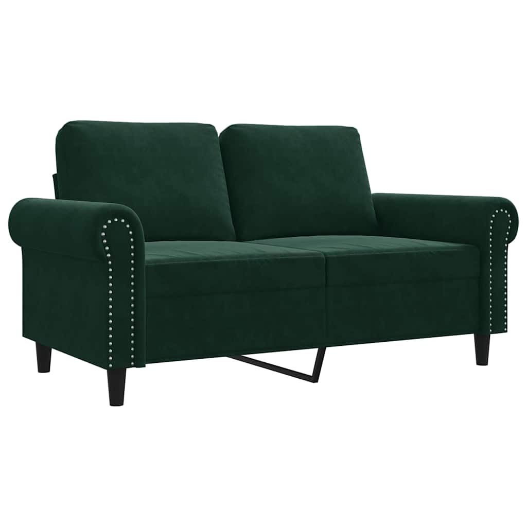 Canapé à 2 places Vert foncé 120 cm Velours - XIOS
