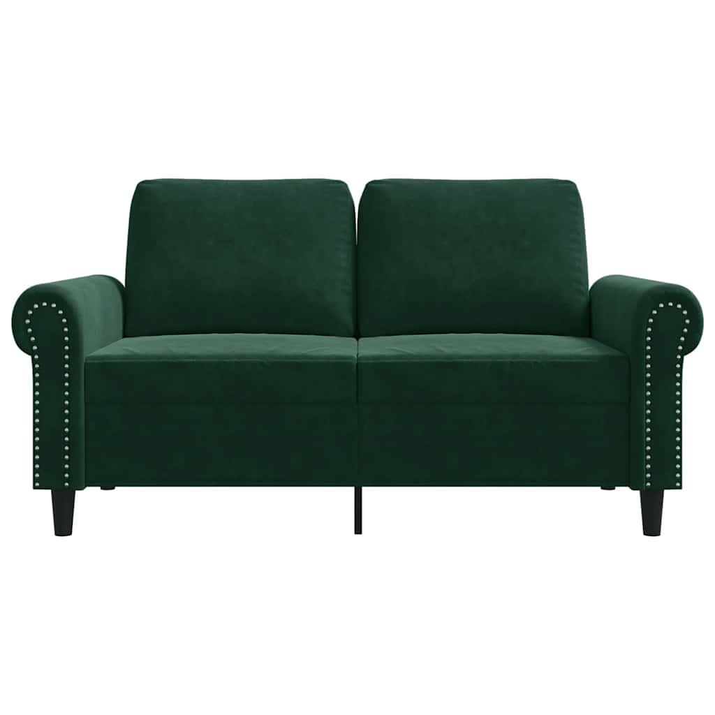 Canapé à 2 places Vert foncé 120 cm Velours - XIOS