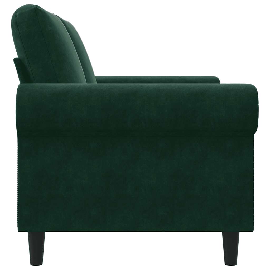 Canapé à 2 places Vert foncé 120 cm Velours - XIOS