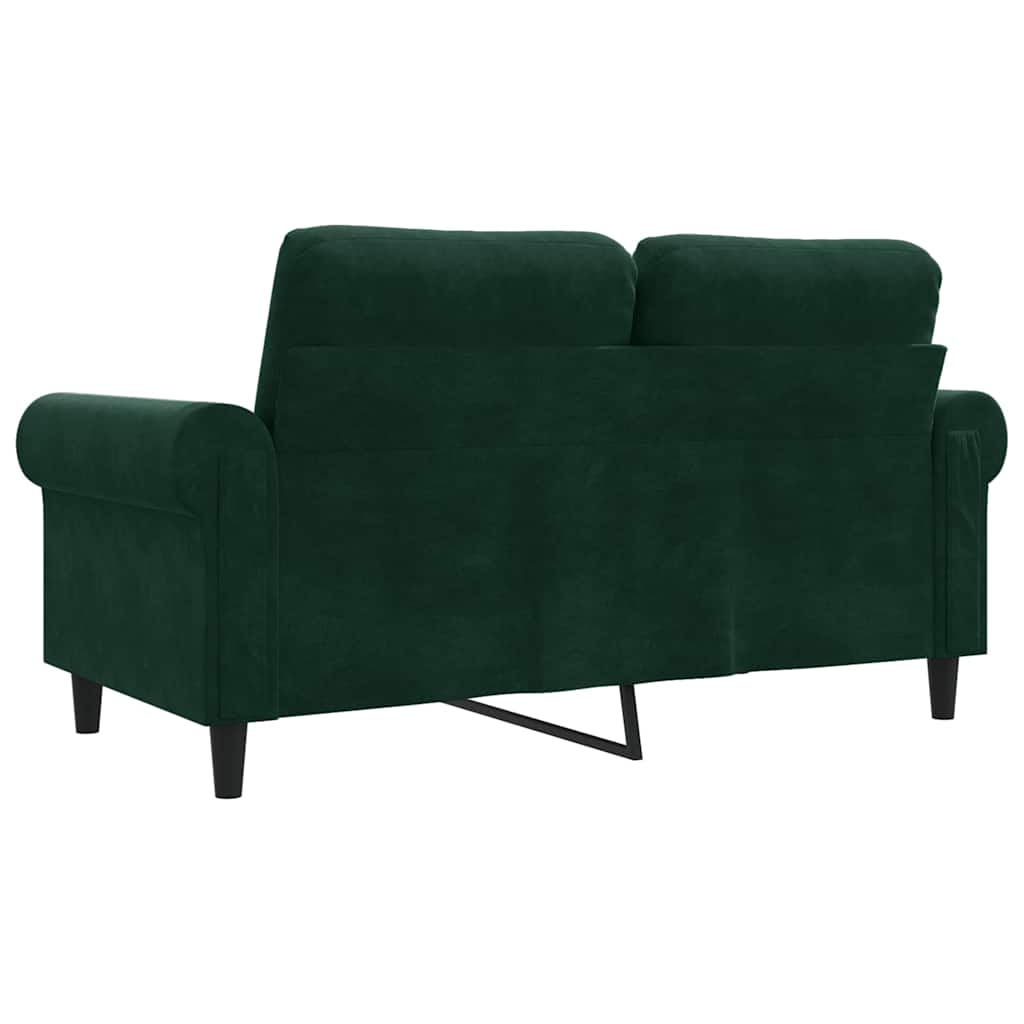Canapé à 2 places Vert foncé 120 cm Velours - XIOS