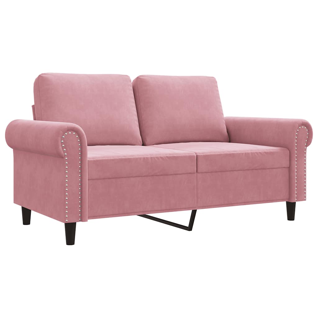 Canapé à 2 places Rose 120 cm Velours - XIOS