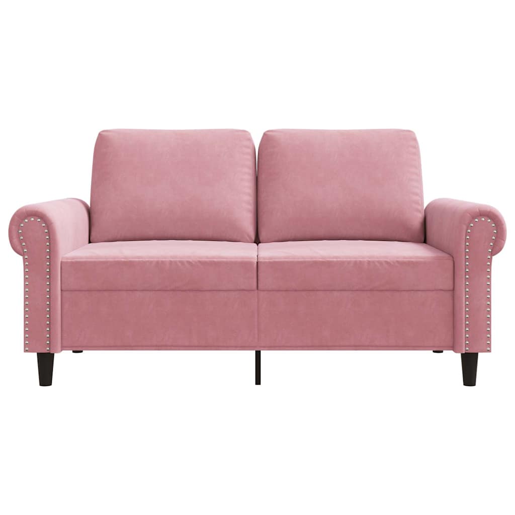 Canapé à 2 places Rose 120 cm Velours - XIOS