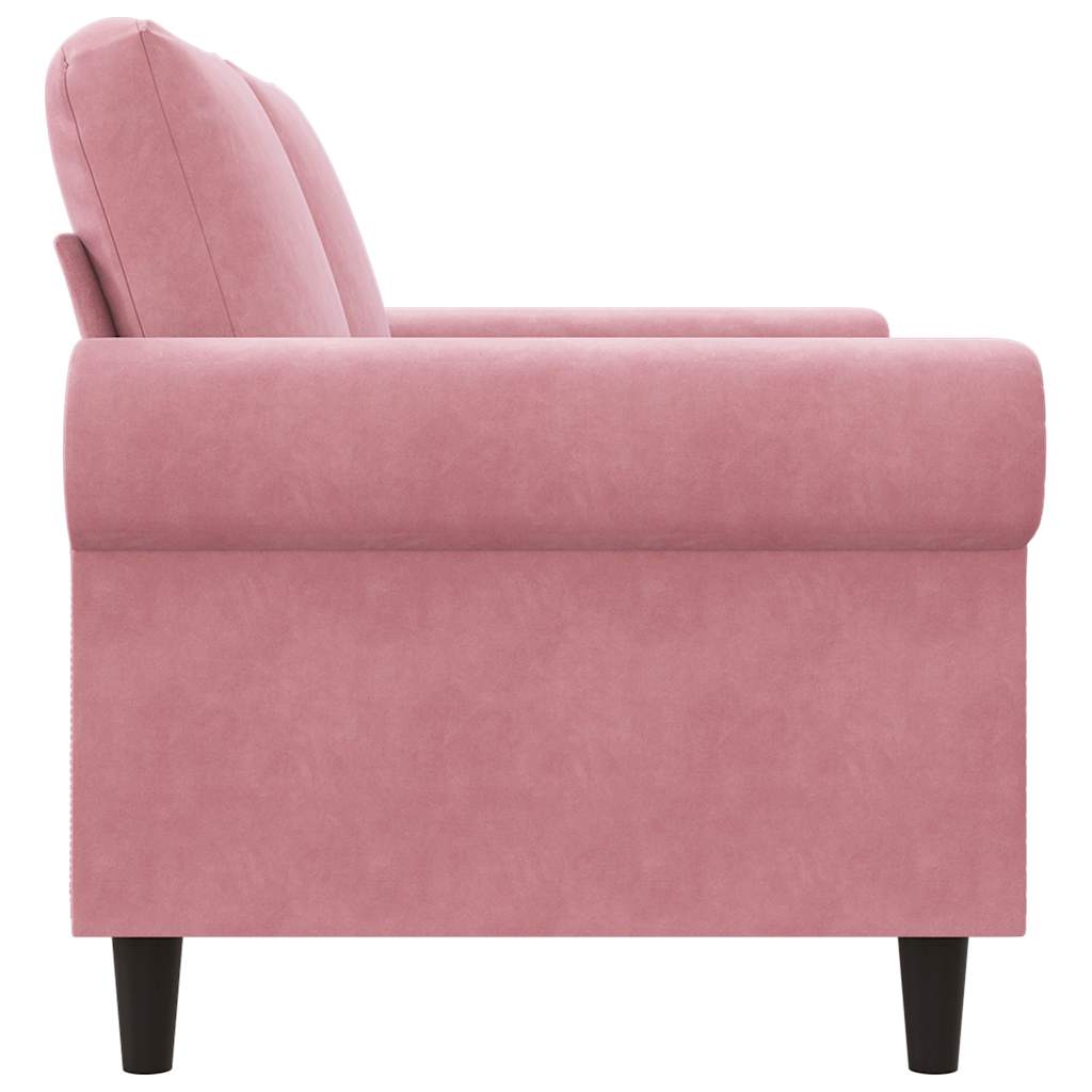 Canapé à 2 places Rose 120 cm Velours - XIOS