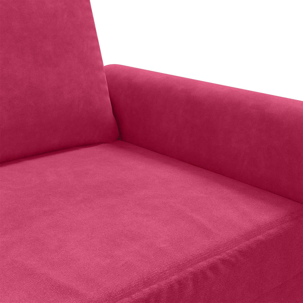 Canapé à 2 places Rouge bordeaux 120 cm Velours - XIOS