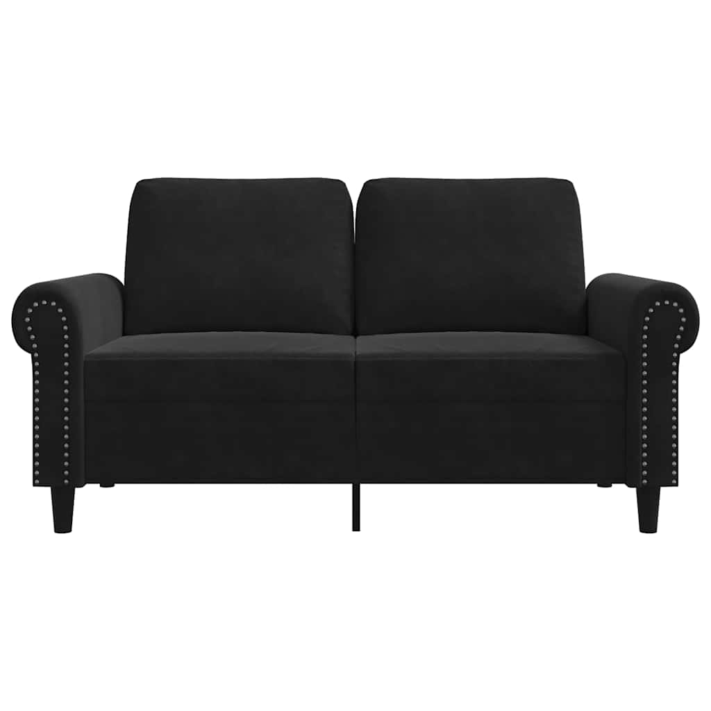 Canapé à 2 places Noir 120 cm Velours - XIOS