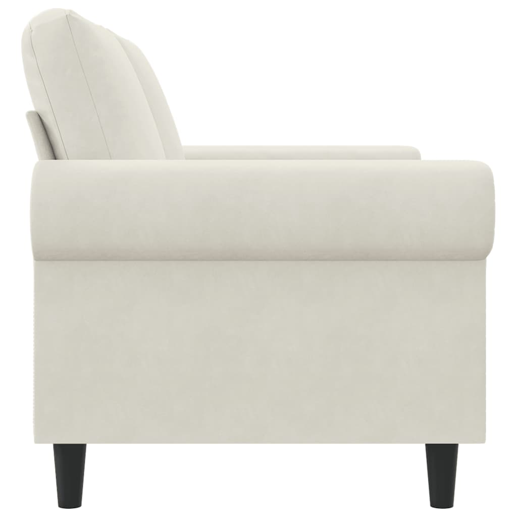 Canapé à 2 places Crème 120 cm Velours - XIOS