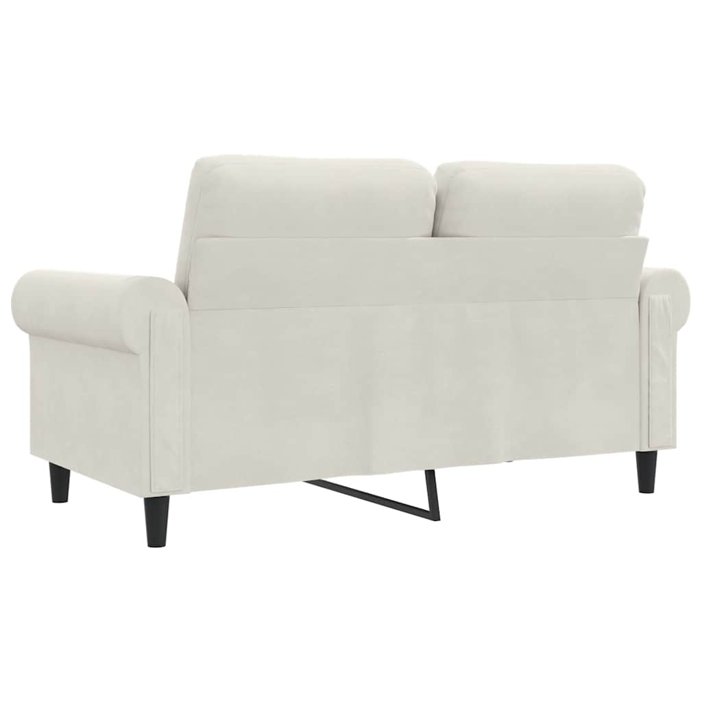 Canapé à 2 places Crème 120 cm Velours - XIOS