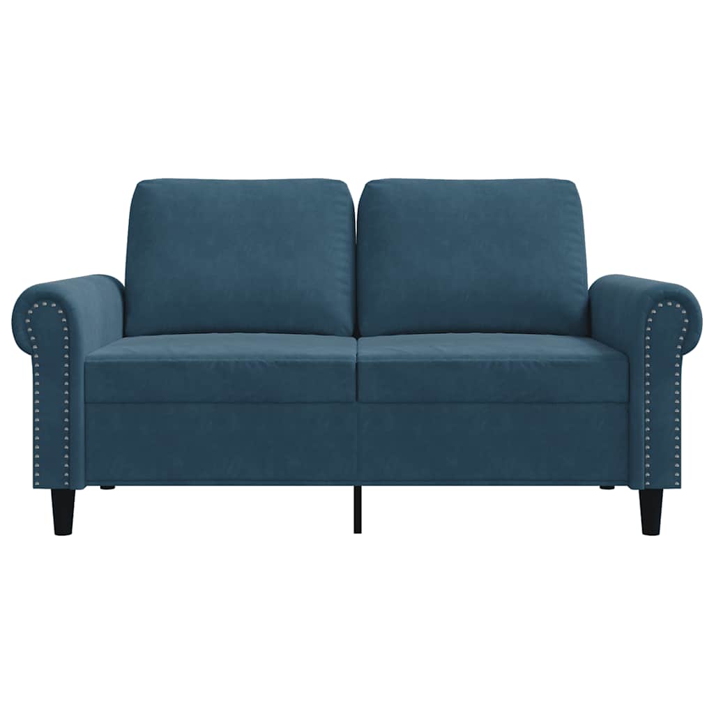 Canapé à 2 places Bleu 120 cm Velours - XIOS