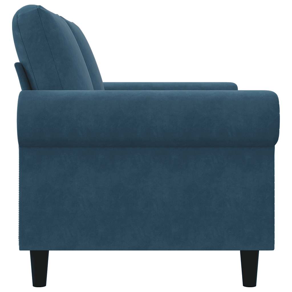 Canapé à 2 places Bleu 120 cm Velours - XIOS