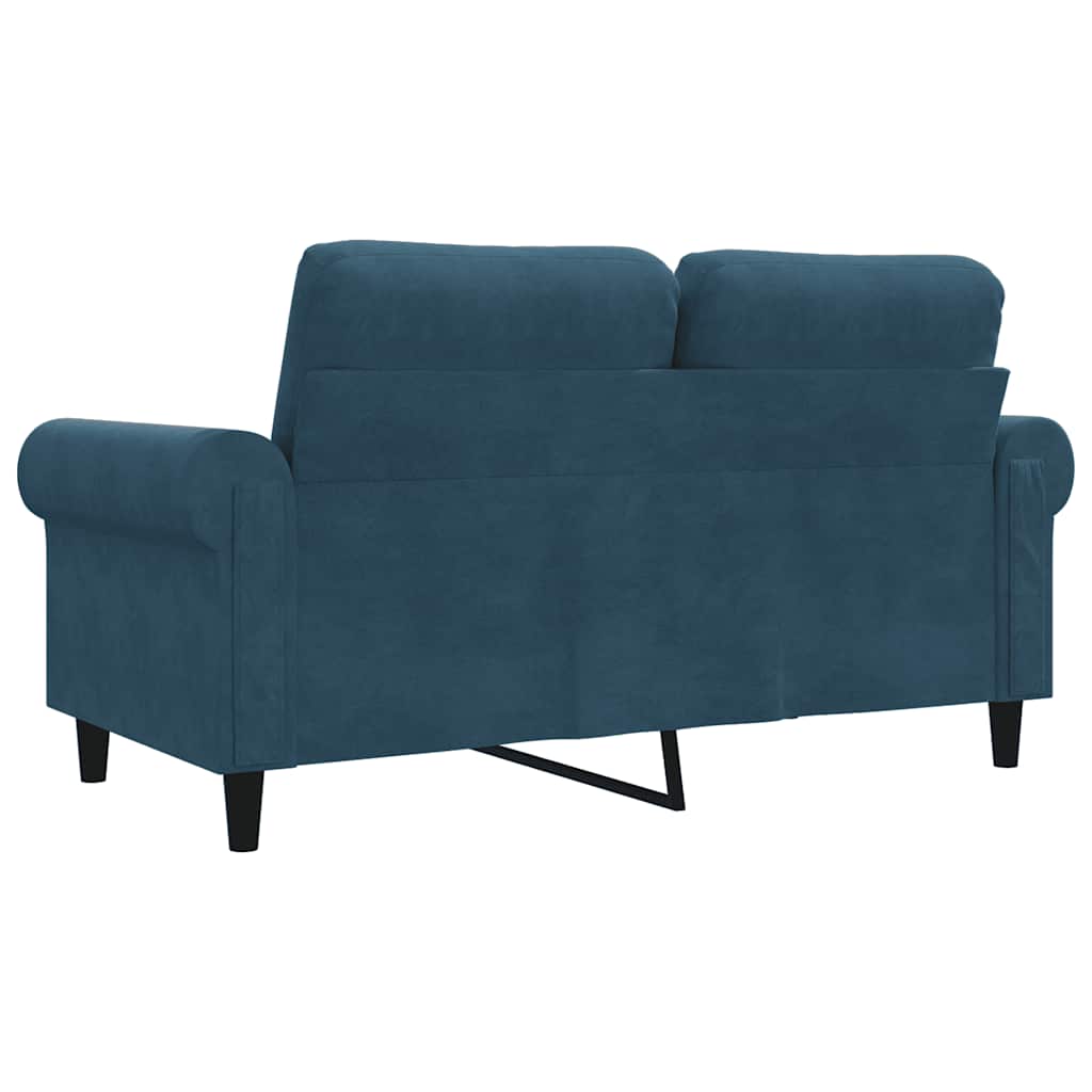 Canapé à 2 places Bleu 120 cm Velours - XIOS