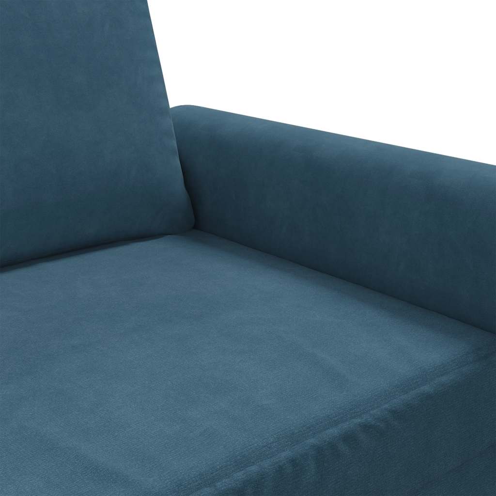 Canapé à 2 places Bleu 120 cm Velours - XIOS