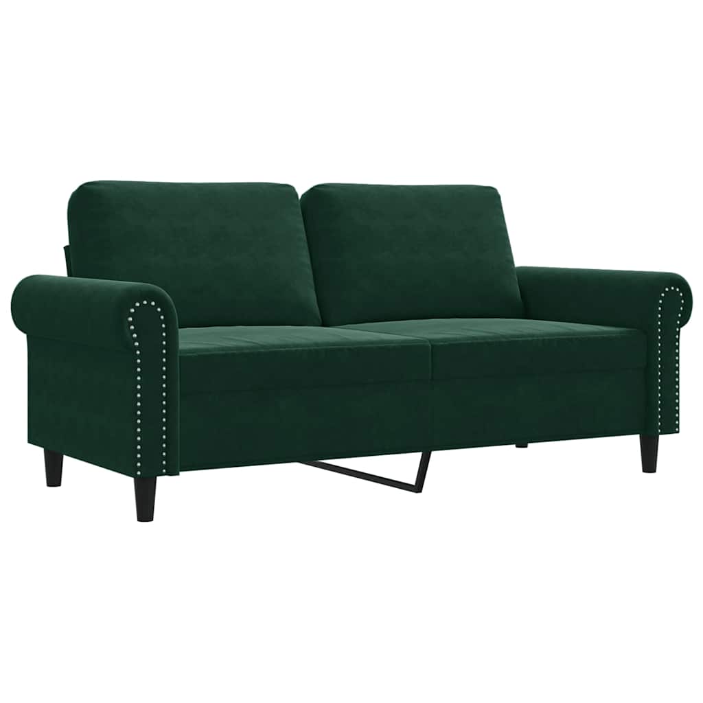Canapé à 2 places Vert foncé 140 cm Velours - XIOS