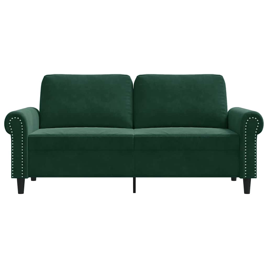 Canapé à 2 places Vert foncé 140 cm Velours - XIOS