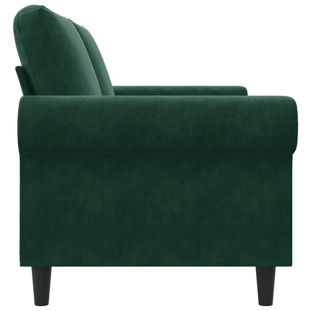 Canapé à 2 places Vert foncé 140 cm Velours - XIOS