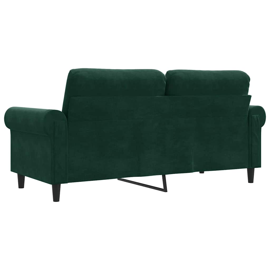 Canapé à 2 places Vert foncé 140 cm Velours - XIOS