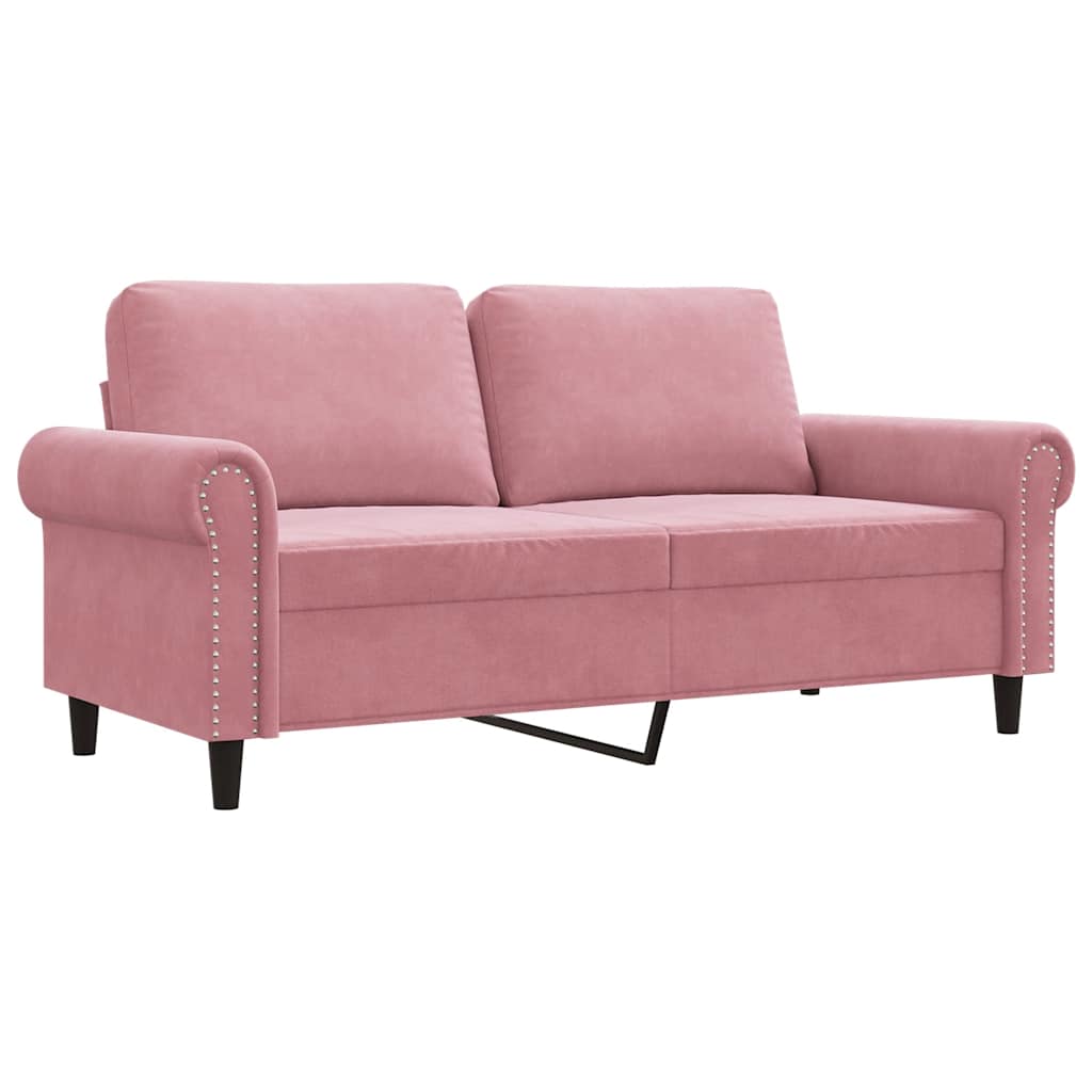 Canapé à 2 places Rose 140 cm Velours - XIOS