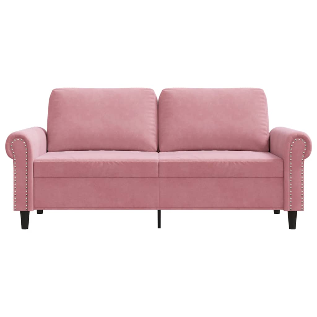 Canapé à 2 places Rose 140 cm Velours - XIOS