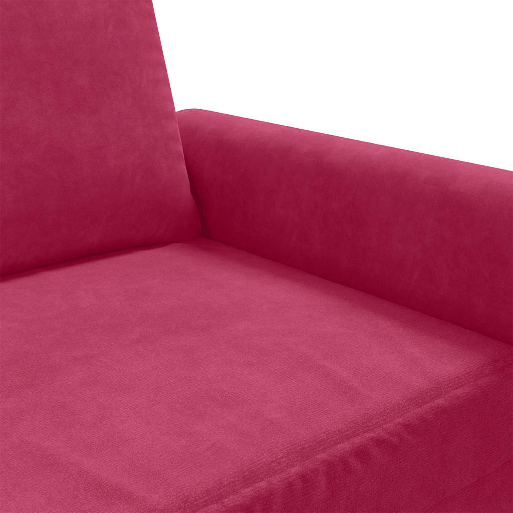 Canapé à 2 places Rouge bordeaux 140 cm Velours - XIOS