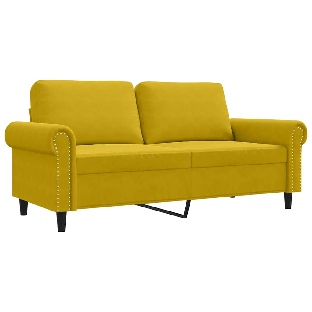 Canapé à 2 places Jaune 140 cm Velours - XIOS