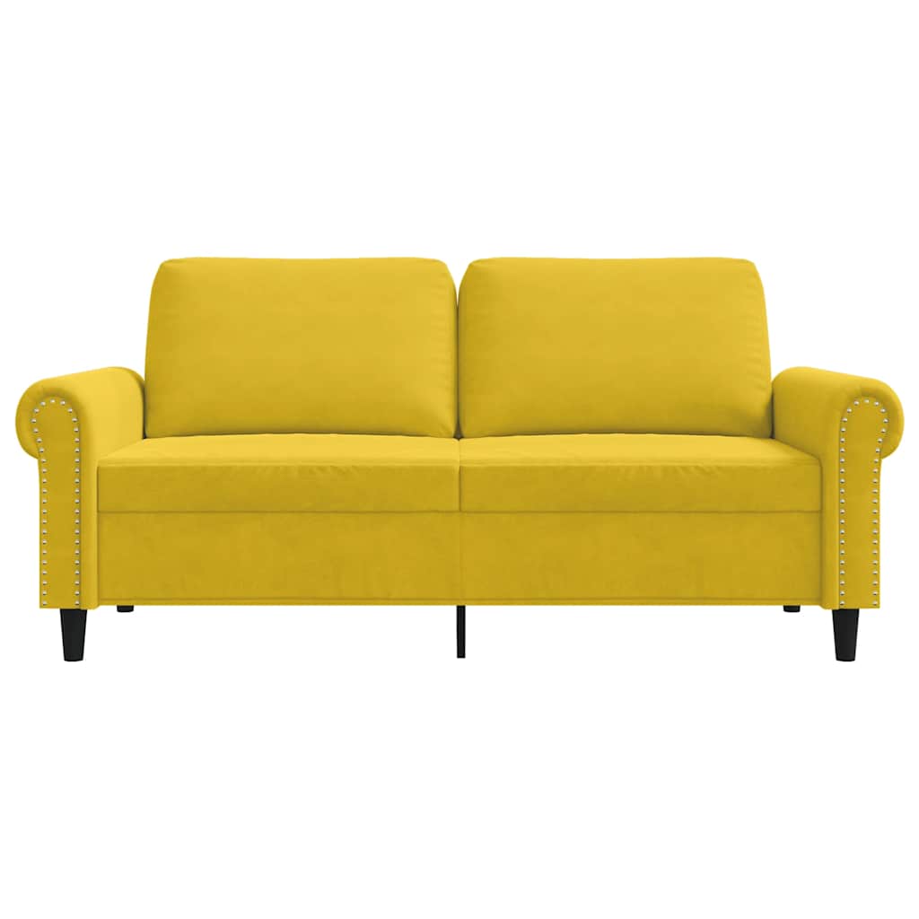 Canapé à 2 places Jaune 140 cm Velours - XIOS