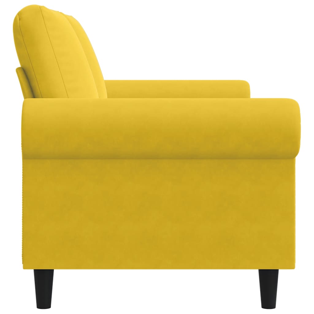 Canapé à 2 places Jaune 140 cm Velours - XIOS