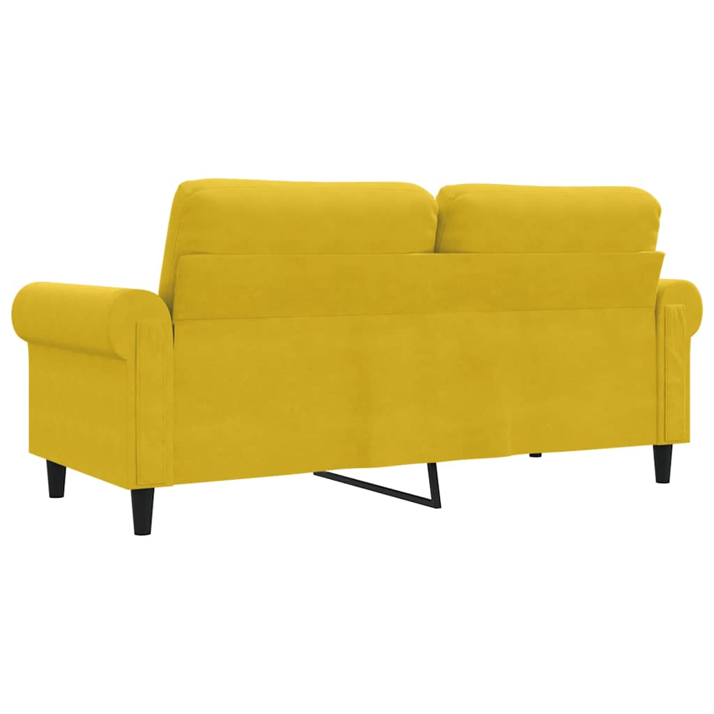 Canapé à 2 places Jaune 140 cm Velours - XIOS