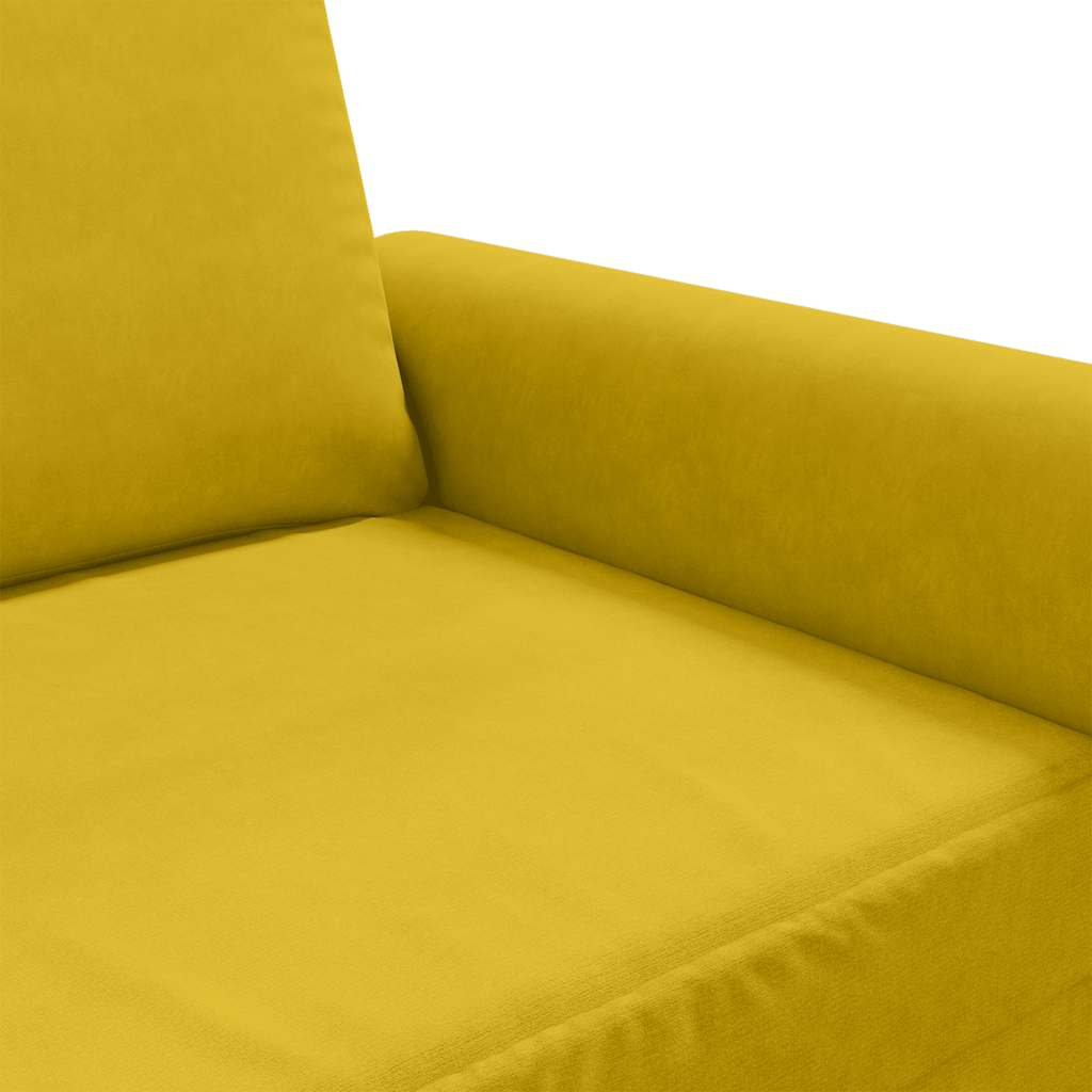 Canapé à 2 places Jaune 140 cm Velours - XIOS