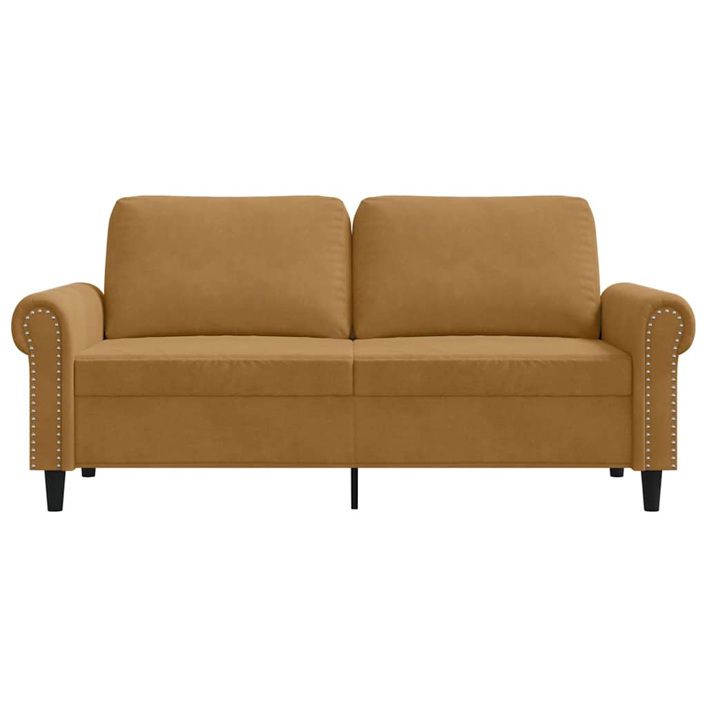 Canapé à 2 places Marron 140 cm Velours - XIOS