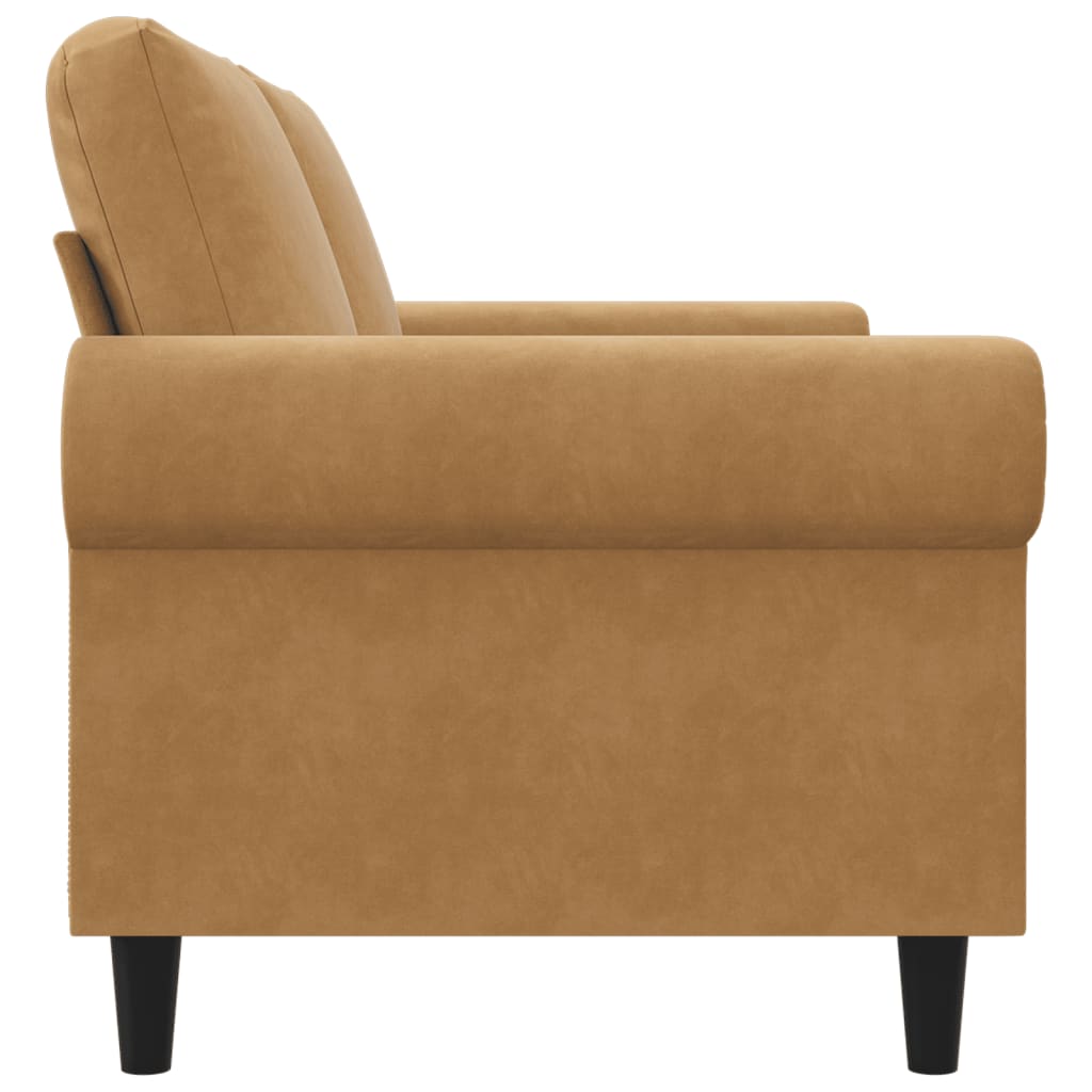 Canapé à 2 places Marron 140 cm Velours - XIOS