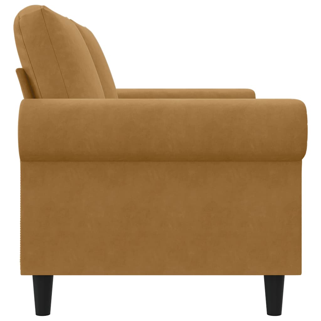 Canapé à 2 places Marron 140 cm Velours - XIOS