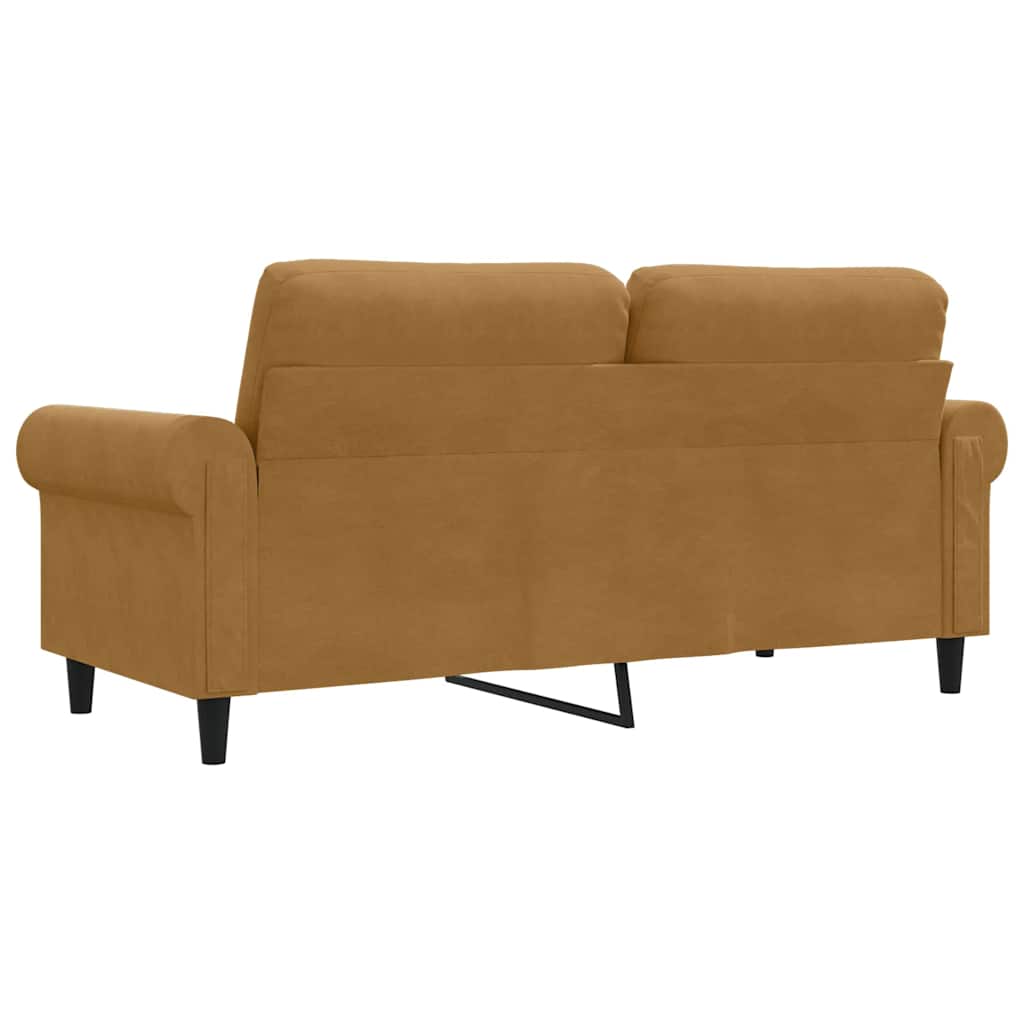 Canapé à 2 places Marron 140 cm Velours - XIOS
